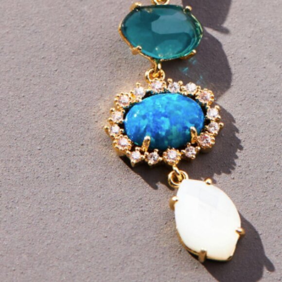 Anthropologie Delicate Stone Drop Earrings NWT - Picture 3 of 3